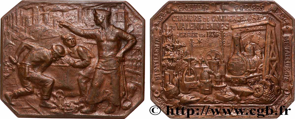 CHAMBRES DE COMMERCE Plaquette, Chambre de commerce de Valenciennes TTB+
