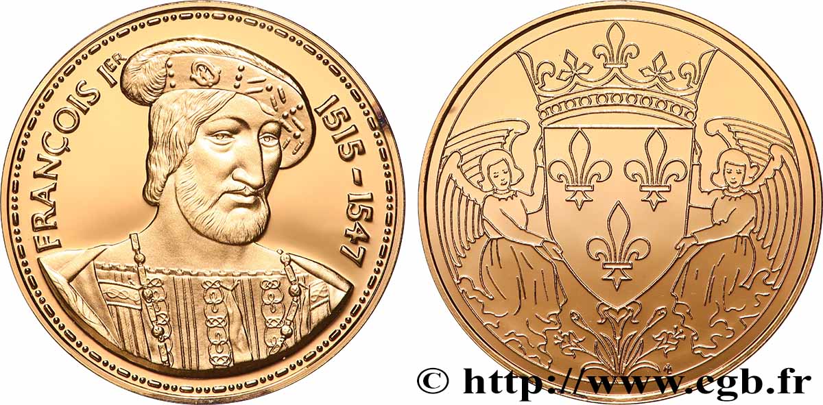 COLLECTION ROIS & REINES DE FRANCE Médaille, François Ier  BE