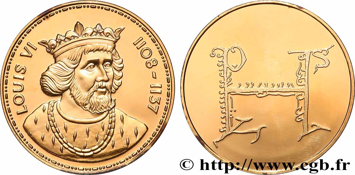 COLLECTION ROIS & REINES DE FRANCE Médaille, Louis VI BE