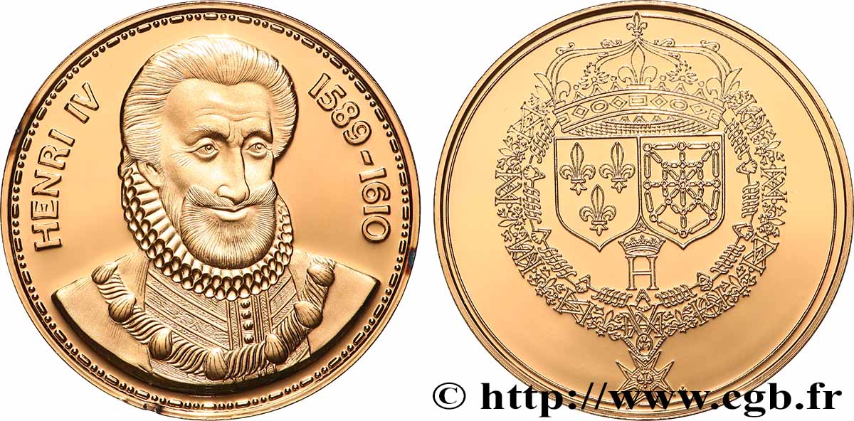 COLLECTION ROIS & REINES DE FRANCE Médaille, Henri IV BE