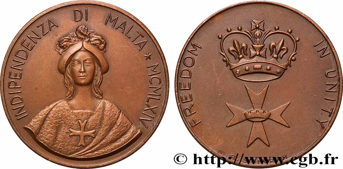 MALTA Médaille, Indépendance de Malte q.SPL