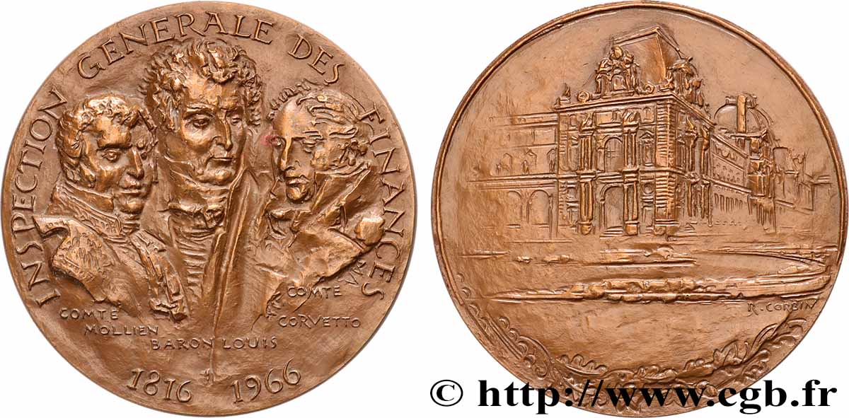 III REPUBLIC Médaille, Tricentenaire de l’inspection générale des finances AU