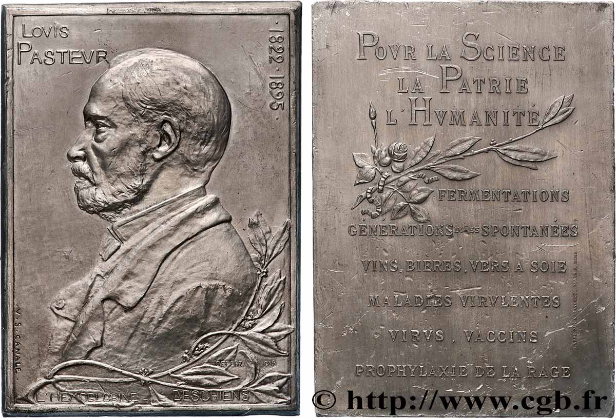 III REPUBLIC Plaque, Louis Pasteur AU