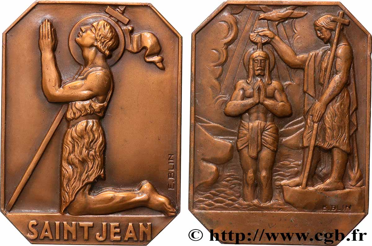 III REPUBLIC Médaille, Saint Jean AU