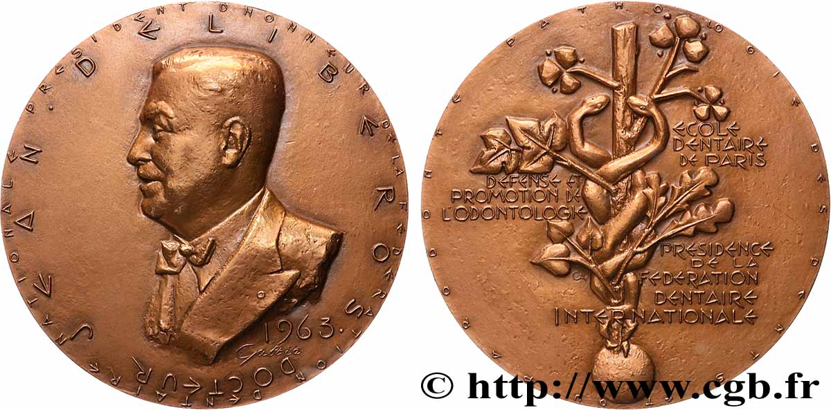 MÉDECINE - SOCIÉTÉS MÉDICALES Médaille, Jean Deliberos, École dentaire SPL