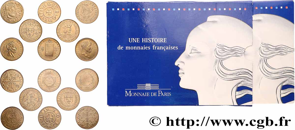 CINQUIÈME RÉPUBLIQUE Série de 8 médailles, Une histoire de monnaies françaises FDC