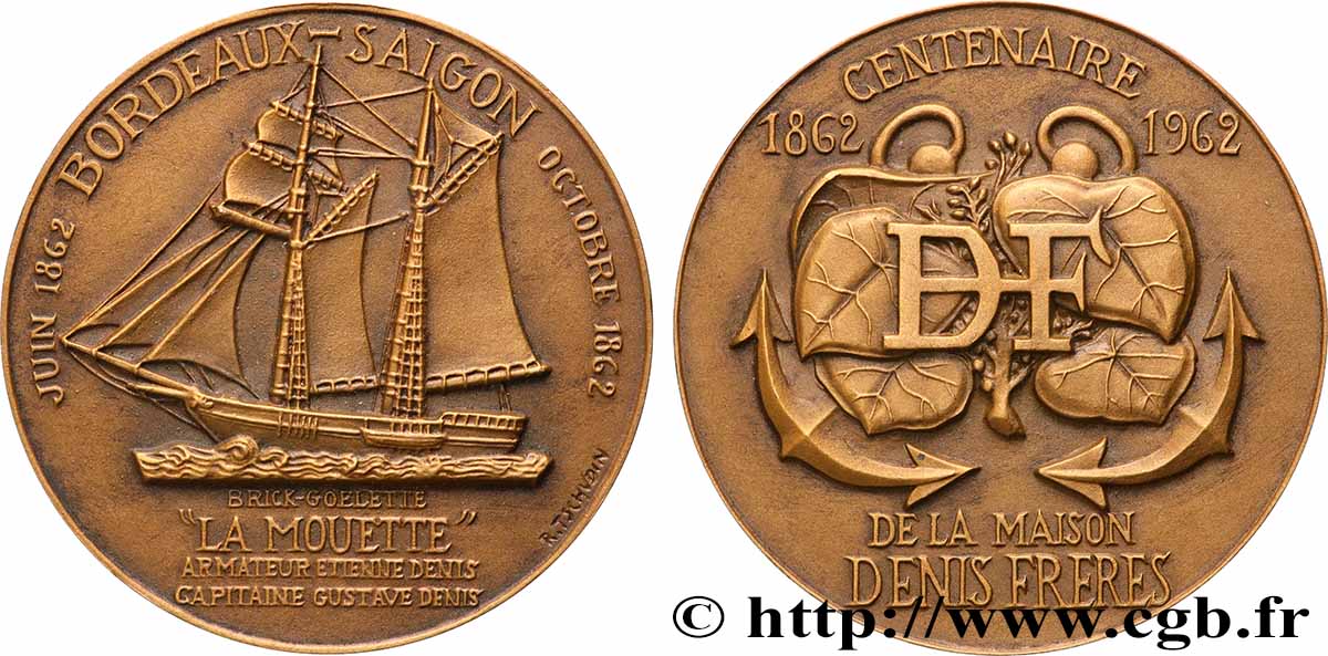 V REPUBLIC Médaille, Centenaire de la Maison Denis Frères AU
