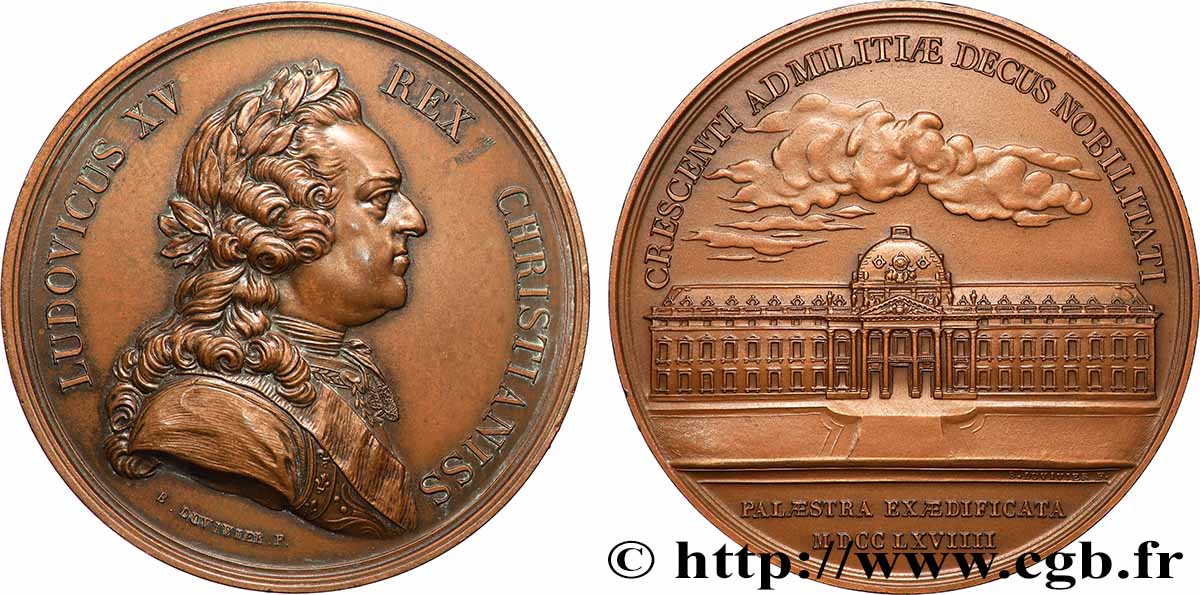LOUIS XV THE BELOVED Médaille, Fondation de l’École supérieure de Guerre, refrappe AU