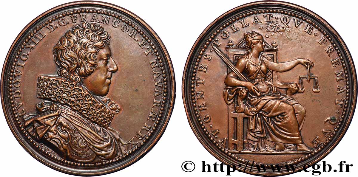 LOUIS XIII Médaille, Louis XIII, Élévation des nations, frappe moderne AU