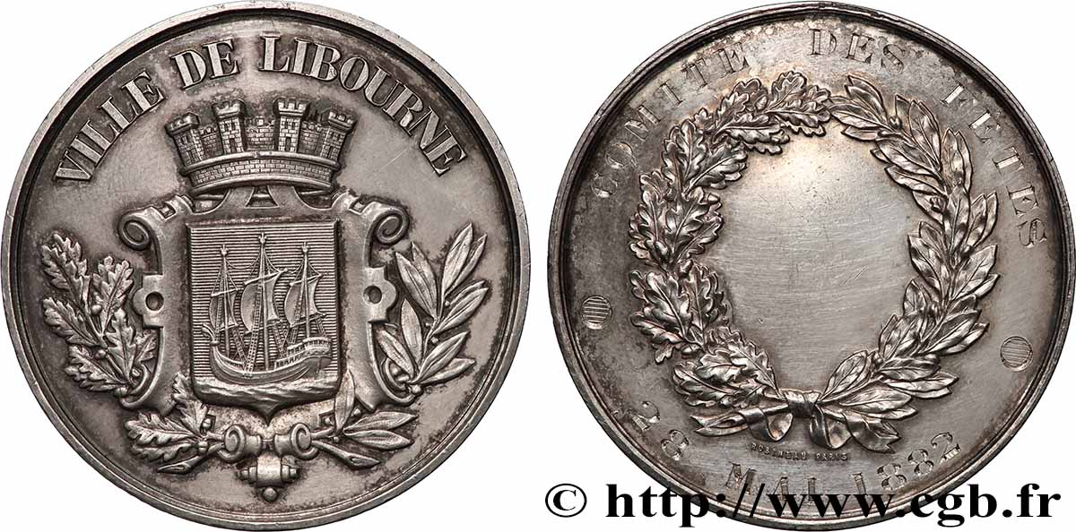 DRITTE FRANZOSISCHE REPUBLIK Médaille, Comité des fêtes VZ/fVZ