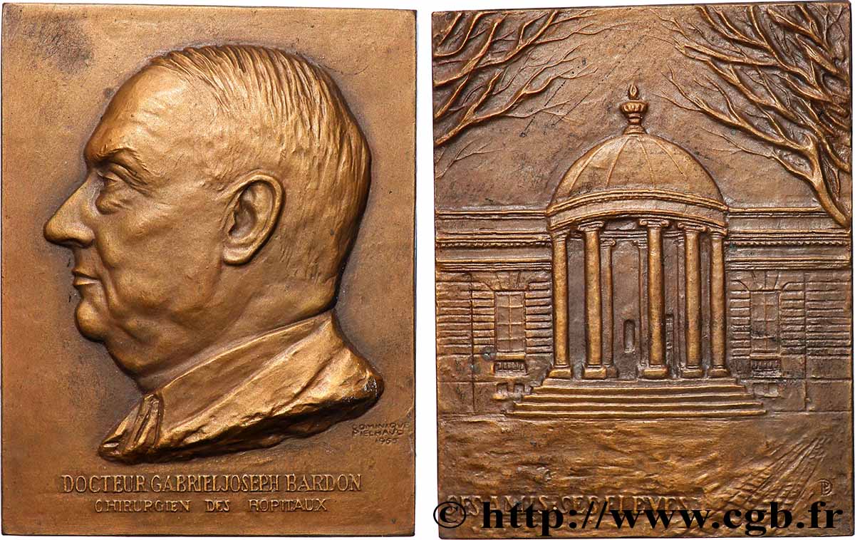 QUATRIÈME RÉPUBLIQUE Plaquette, Docteur Gabriel Joseph Bardon SUP