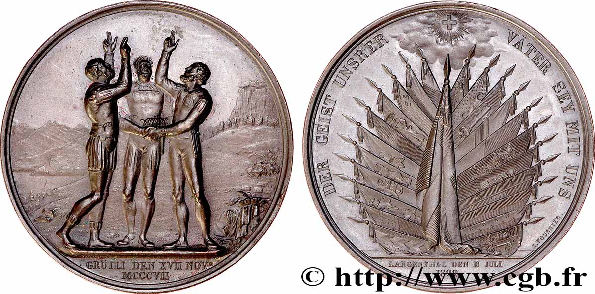 SWITZERLAND - CANTON OF BERN Médaille, Fête des officiers fédéraux à Langenthal AU