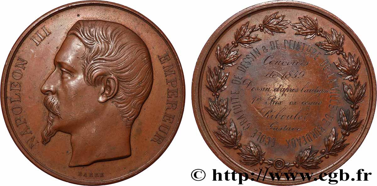 ZWEITES KAISERREICH Médaille, École gratuite de dessin et de peinture fVZ
