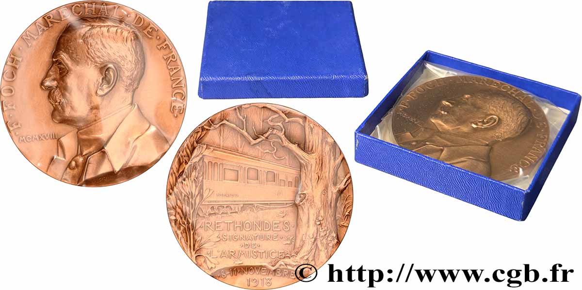 III REPUBLIC Médaille, Maréchal Foch, signature de l’Armistice AU
