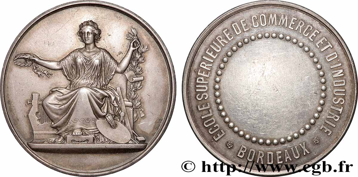 TROISIÈME RÉPUBLIQUE Médaille, École supérieure de commerce et d’industrie TTB+
