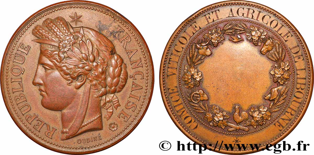 III REPUBLIC Médaille, Comice viticole et agricole AU