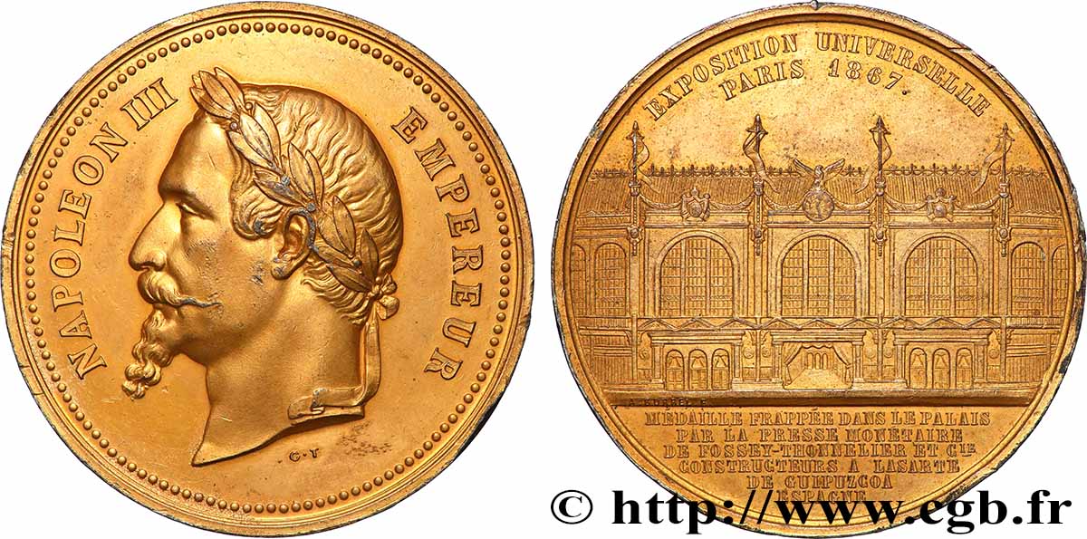 SECOND EMPIRE Médaille, Exposition Universelle AU