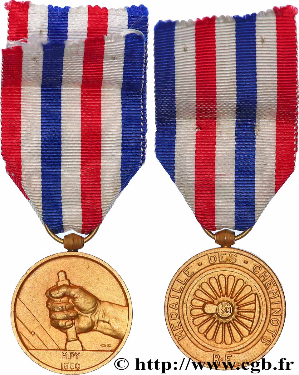 QUATRIÈME RÉPUBLIQUE Médaille des cheminots TTB+