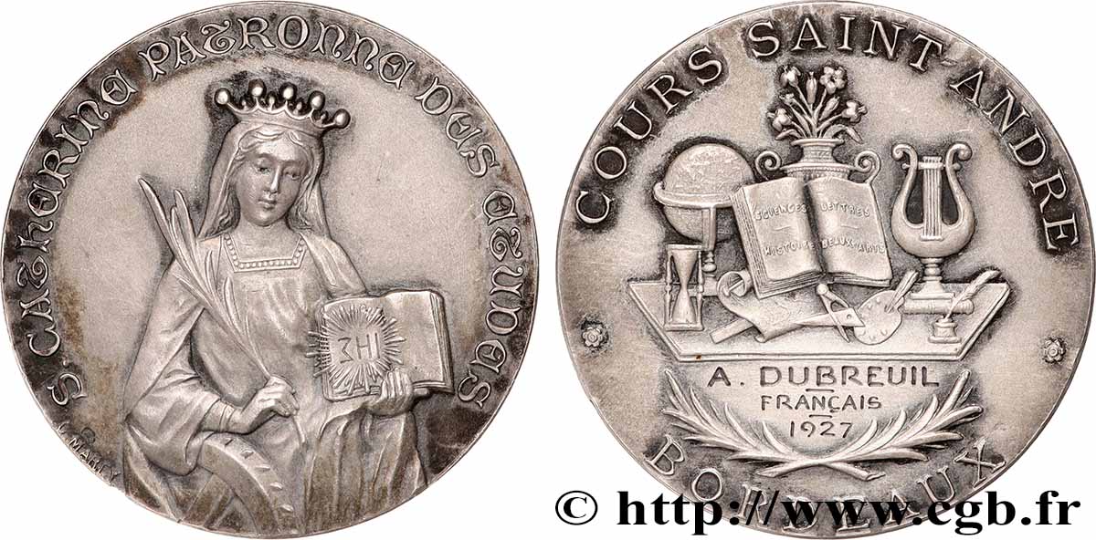 TROISIÈME RÉPUBLIQUE Médaille, Cours Saint-André SUP