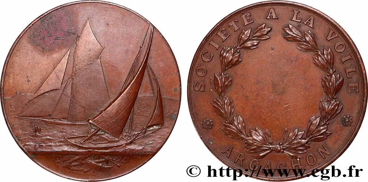 TROISIÈME RÉPUBLIQUE Médaille, Société à la voile TTB+