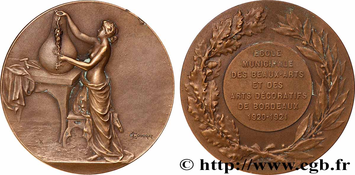 TROISIÈME RÉPUBLIQUE Médaille, Industrie, École municipale des Beaux-arts et des arts décoratifs TTB+