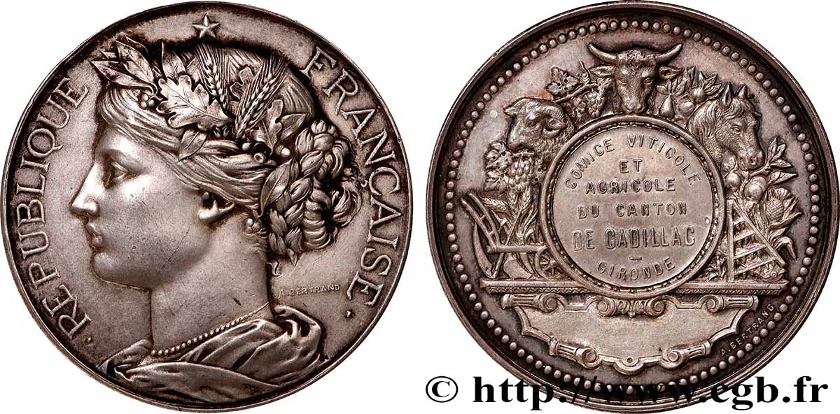 SOCIÉTÉS D&nbsp;AGRICULTURE, HORTICULTURE, PÊCHE ET CHASSE Médaille, Comice viticole et agricole  SUP
