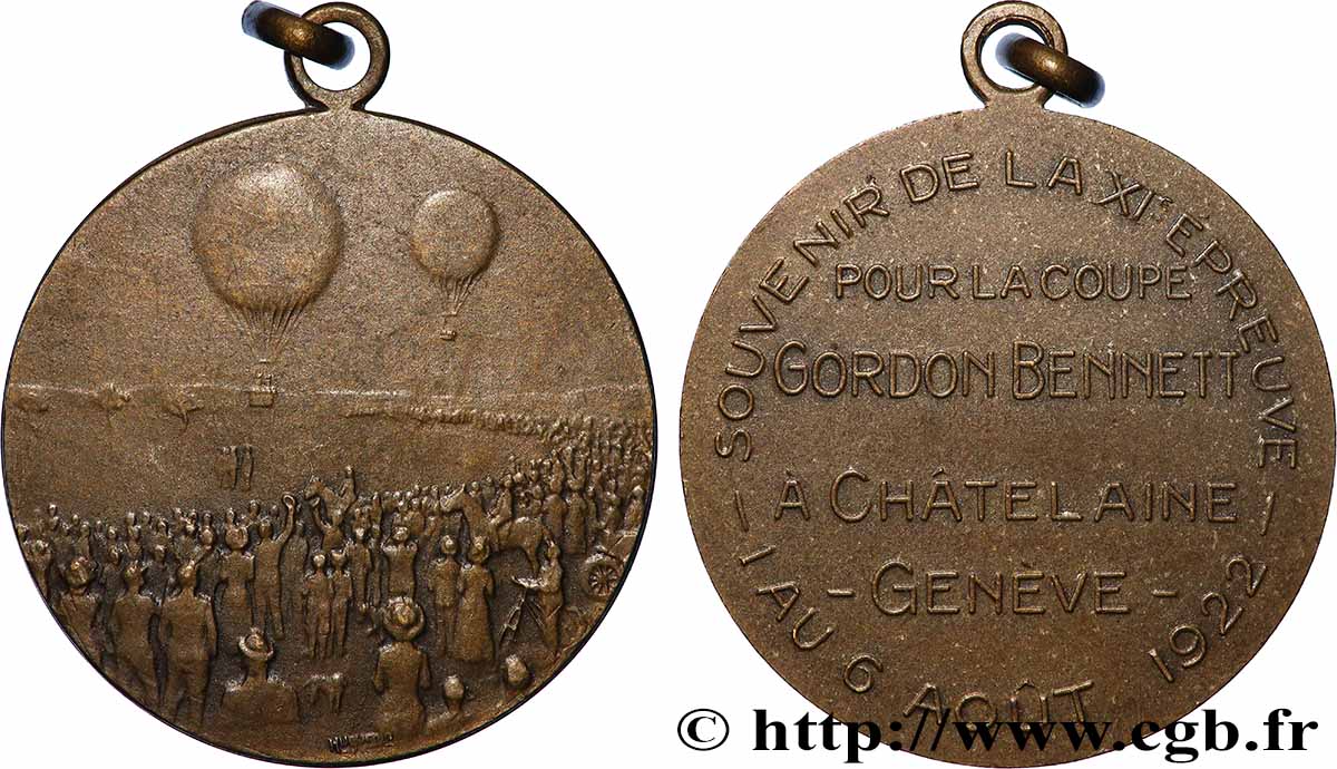 SWITZERLAND Médaille, Souvenir de la XIe épreuve pour la coupe  Gordon Bennett AU