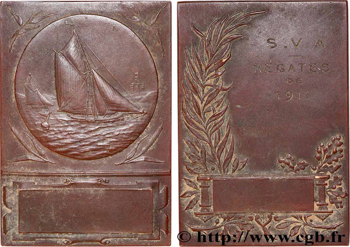 TERCERA REPUBLICA FRANCESA Plaquette, Société de la voile et de l’automobile, Régates MBC