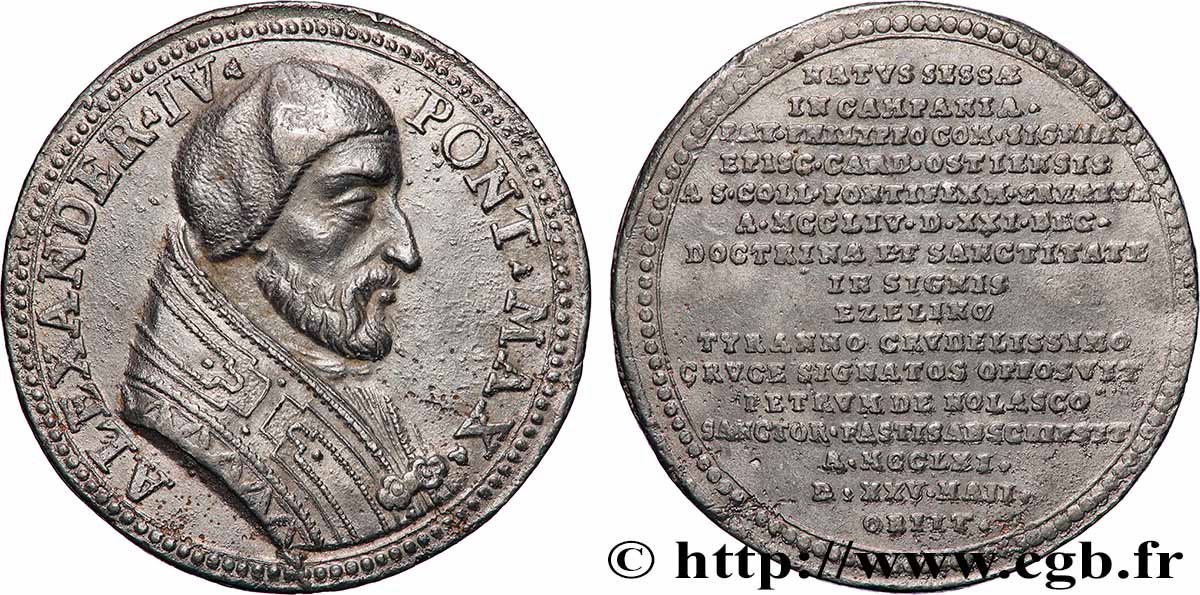 VATICAN AND PAPAL STATES Médaille, Alexandre IV XF