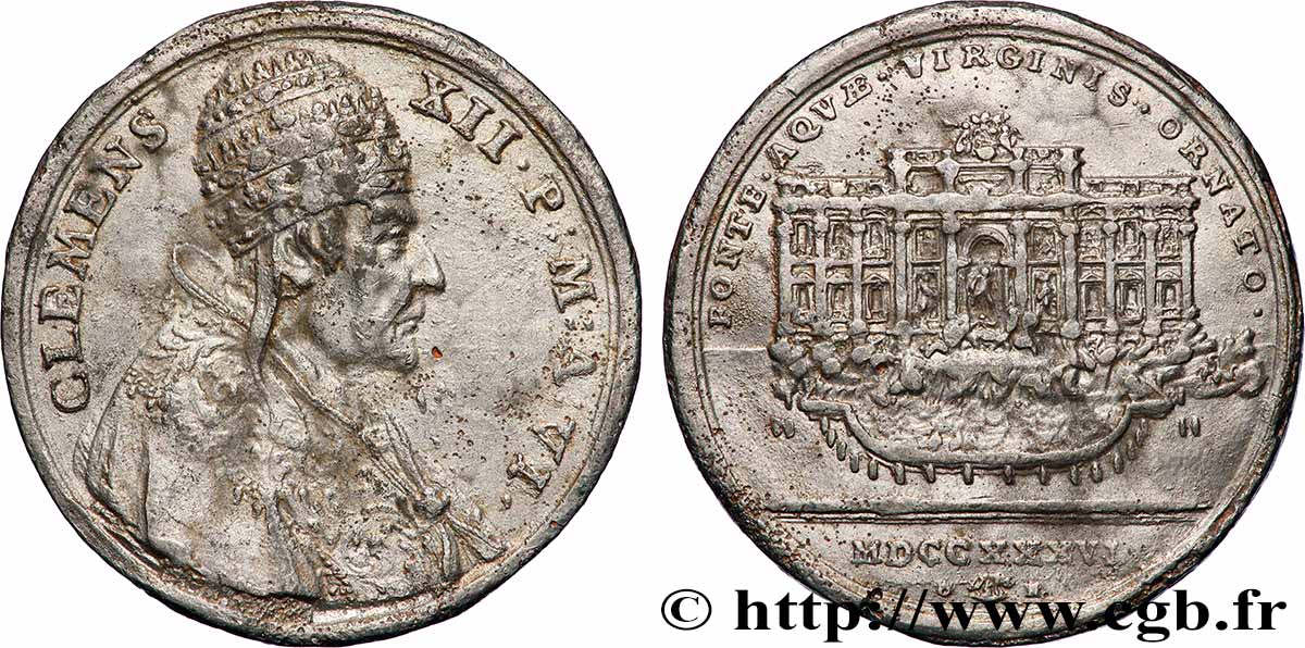 ITALIE - ÉTATS DU PAPE - CLÉMENT XII (Laurent Corsini) Médaille, Clément XII TTB+