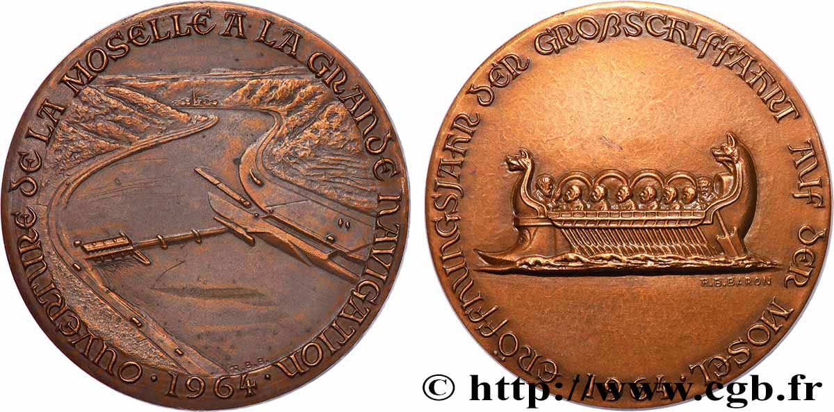 FUNFTE FRANZOSISCHE REPUBLIK Médaille, Ouverture de la Moselle à la grande navigation VZ