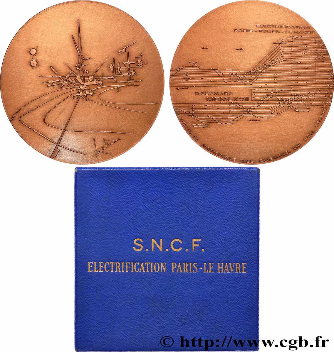 QUARTA REPUBBLICA FRANCESE Médaille pour la ligne SNCF Rouen - Le Havre q.SPL