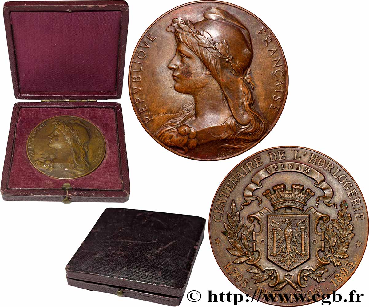 III REPUBLIC Médaille, Centenaire de l’horlogerie XF