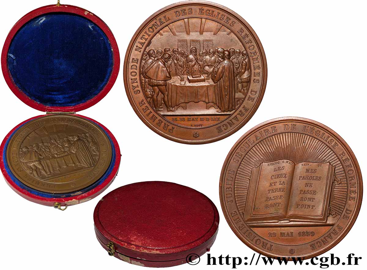 SECOND EMPIRE Médaille, Troisième jubilé séculaire de l’église réformée de France AU
