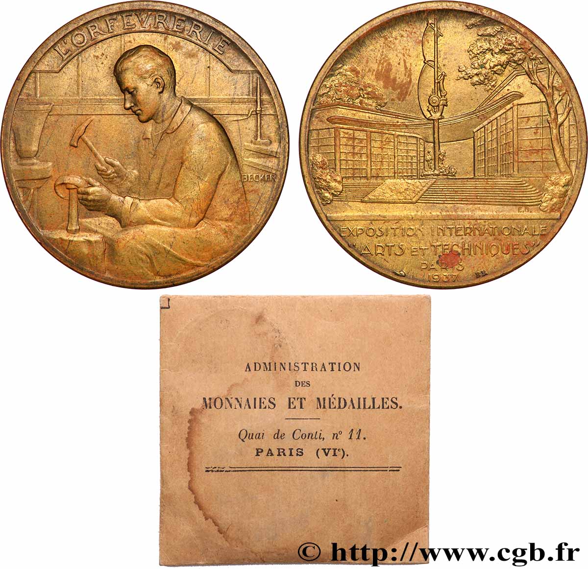 TROISIÈME RÉPUBLIQUE Médaille, Travail du verre TTB+