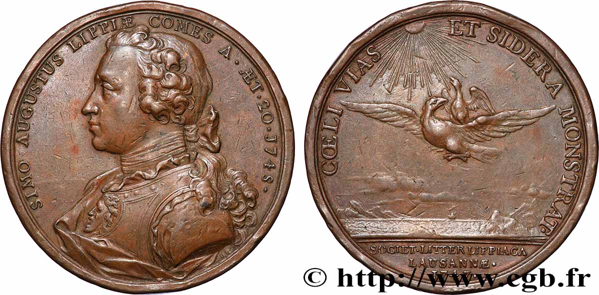 SCHWEIZ Médaille, Société littéraire du comte Simon-Auguste de Lippe SS