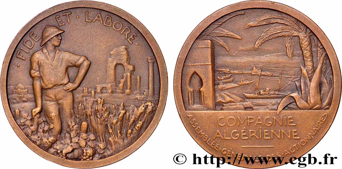 ALGERIA - FOURTH REPUBLIC Médaille, Compagnie algérienne, Assemblée générale des actionnaires AU