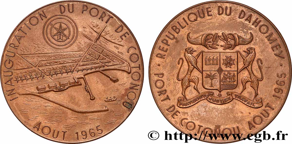 BENIN Médaille, Inauguration du port de Cotonou AU
