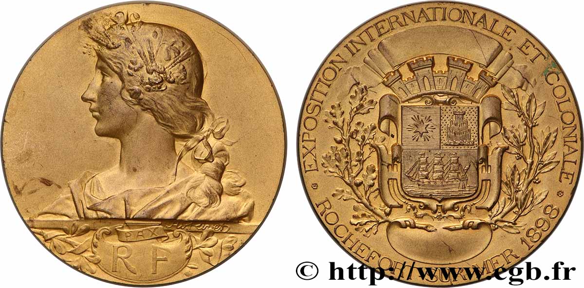 III REPUBLIC Médaille, Exposition internationale et coloniale AU