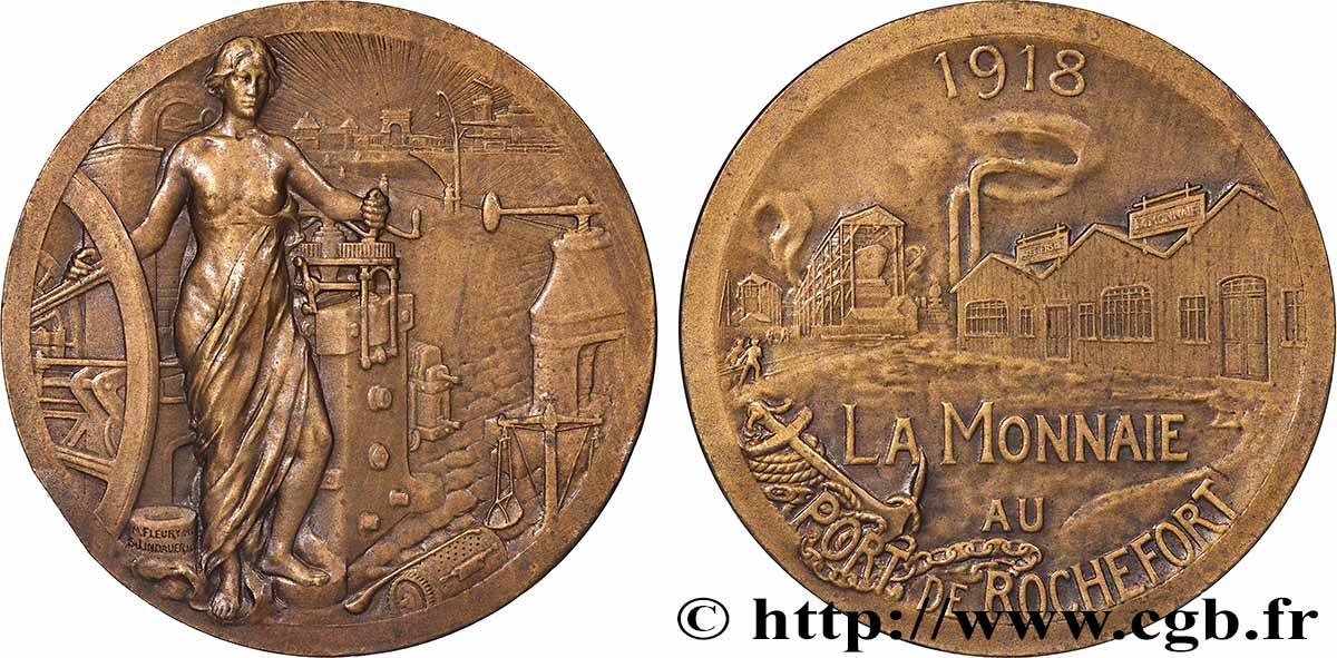 TROISIÈME RÉPUBLIQUE Médaille, La Monnaie au port de Rochefort TTB+