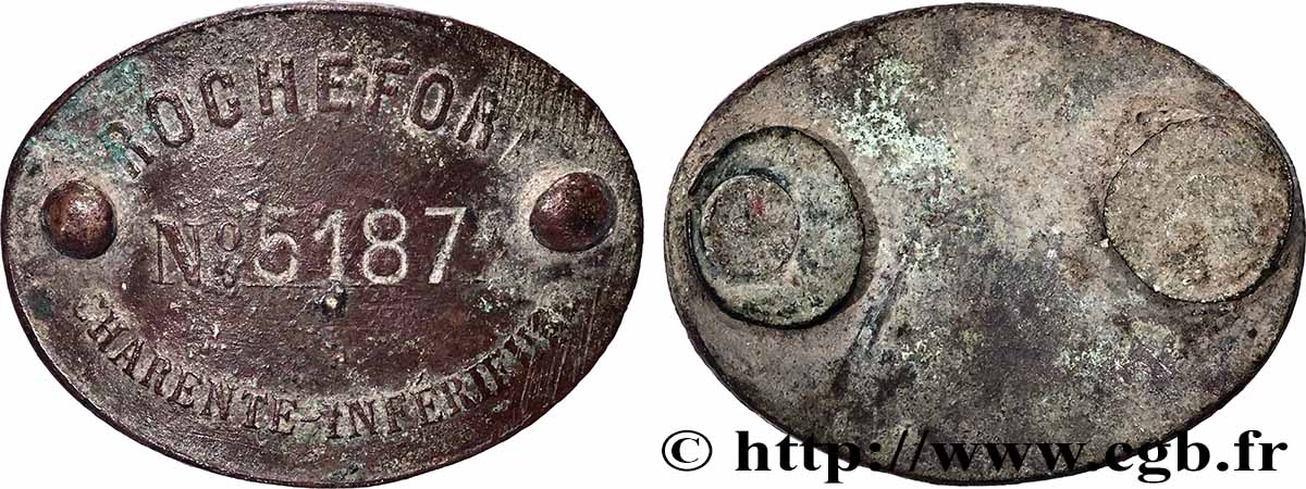 VILLES ET MAIRIES Insigne, Rochefort, n°5187 BB