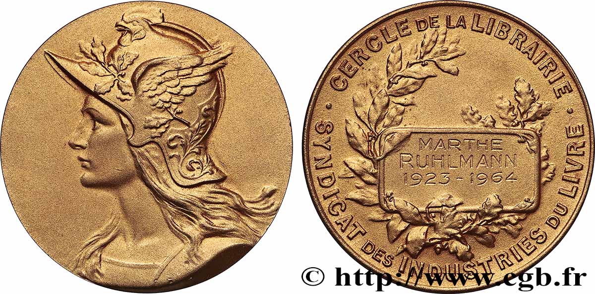 IMPRIMERIE ET PAPETERIE Médaille, Cercle de la librairie TTB+