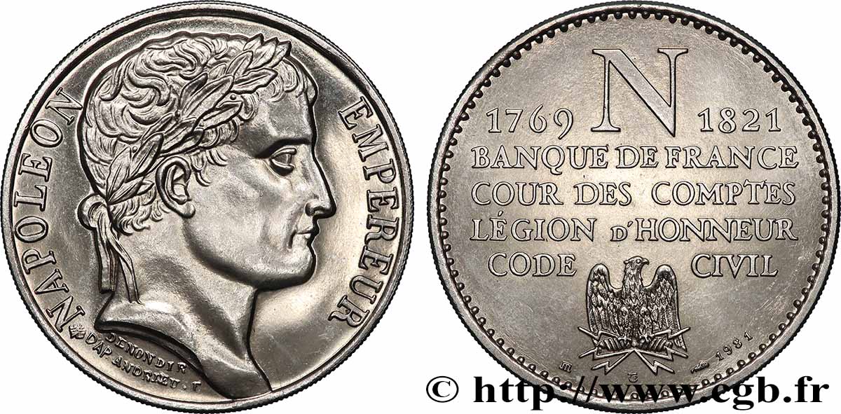 SÉRIE MÉTALLIQUE DES ROIS DE FRANCE Médaille, Napoléon Empereur, Banque de France SPL