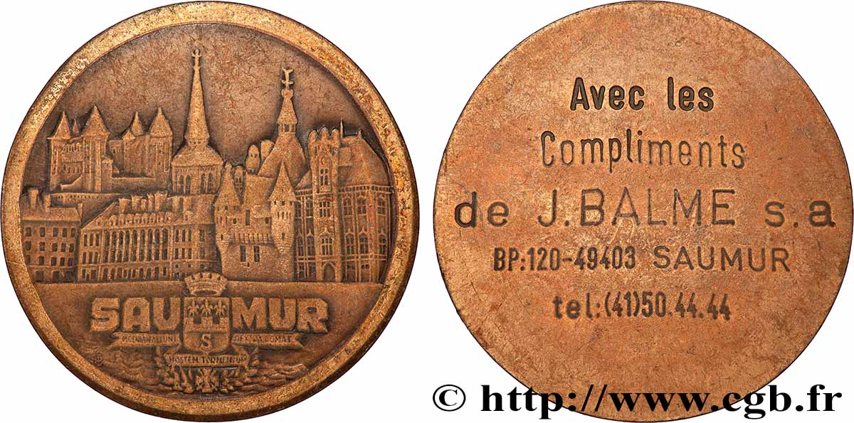 VILLES ET MAIRIES Médaille, Saumur TTB+