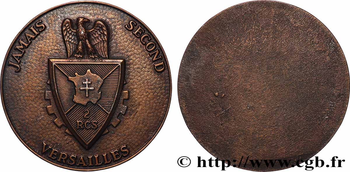 CINQUIÈME RÉPUBLIQUE Médaille, 2e RCS Versailles TTB+