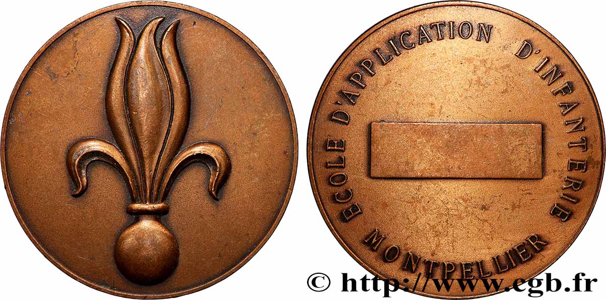 CINQUIÈME RÉPUBLIQUE Médaille, École d’application d’infanterie TTB+