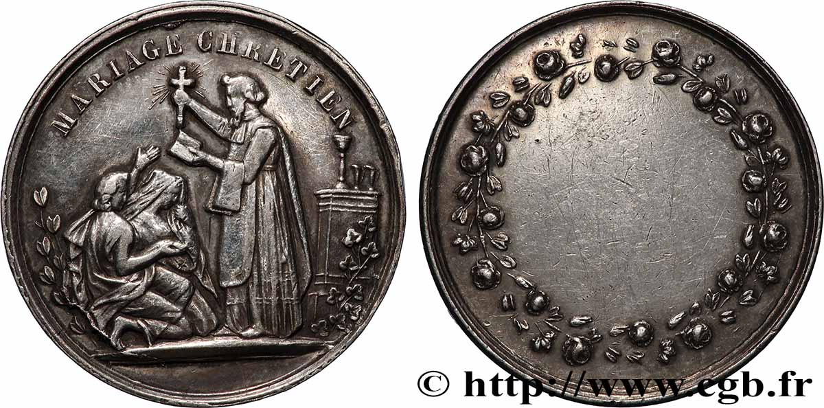 AMOUR ET MARIAGE Médaille, Mariage chrétien TTB+