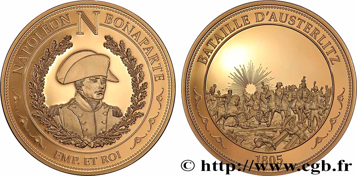 CINQUIÈME RÉPUBLIQUE Médaille, Napoléon Bonaparte, Austerlitz SPL