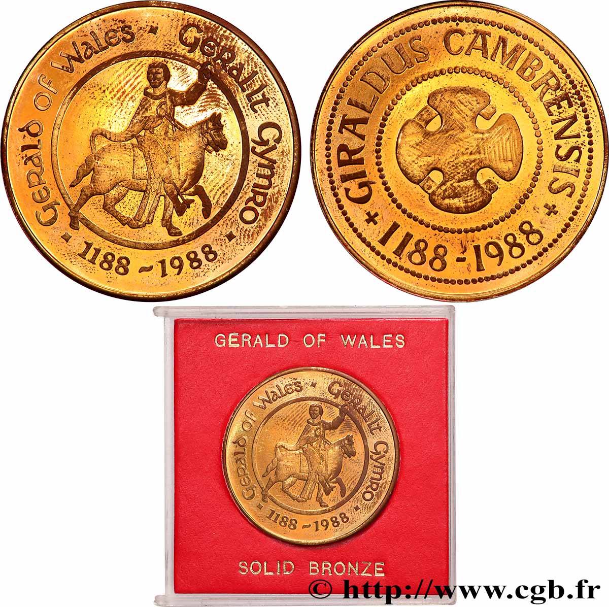 MÉDAILLES TOURISTIQUES Médaille, 900e anniversaire de Gérald of Wales SUP