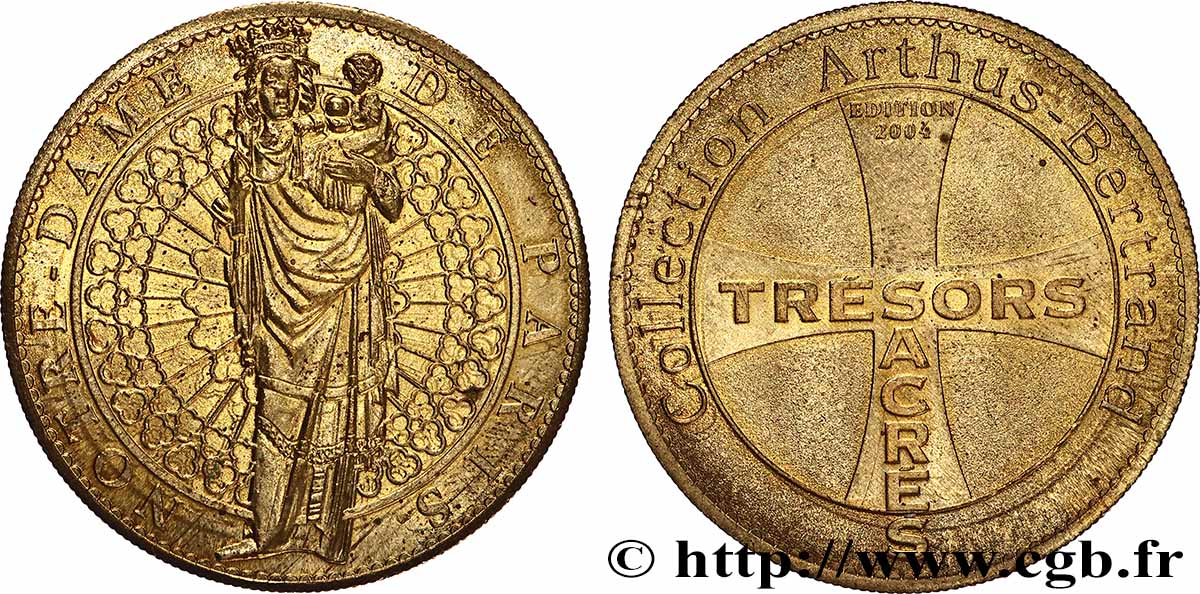 MÉDAILLES TOURISTIQUES Médaille, Vierge à l’enfant de Notre-Dame de Paris TTB+